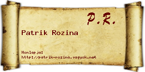 Patrik Rozina névjegykártya